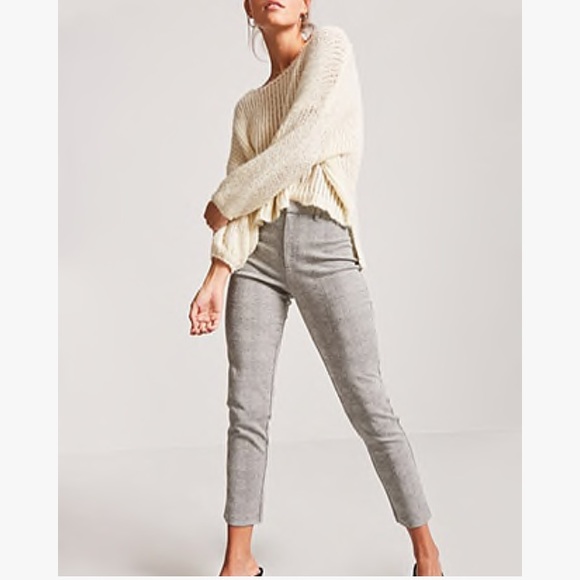 high rise glen plaid pants